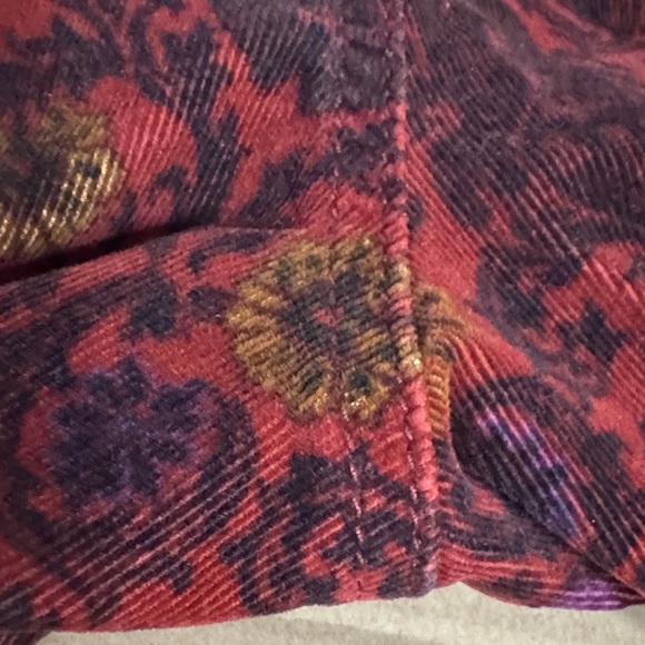 Free People Burgundy Floral Cropped Flare Pants - Picture 13 of 14